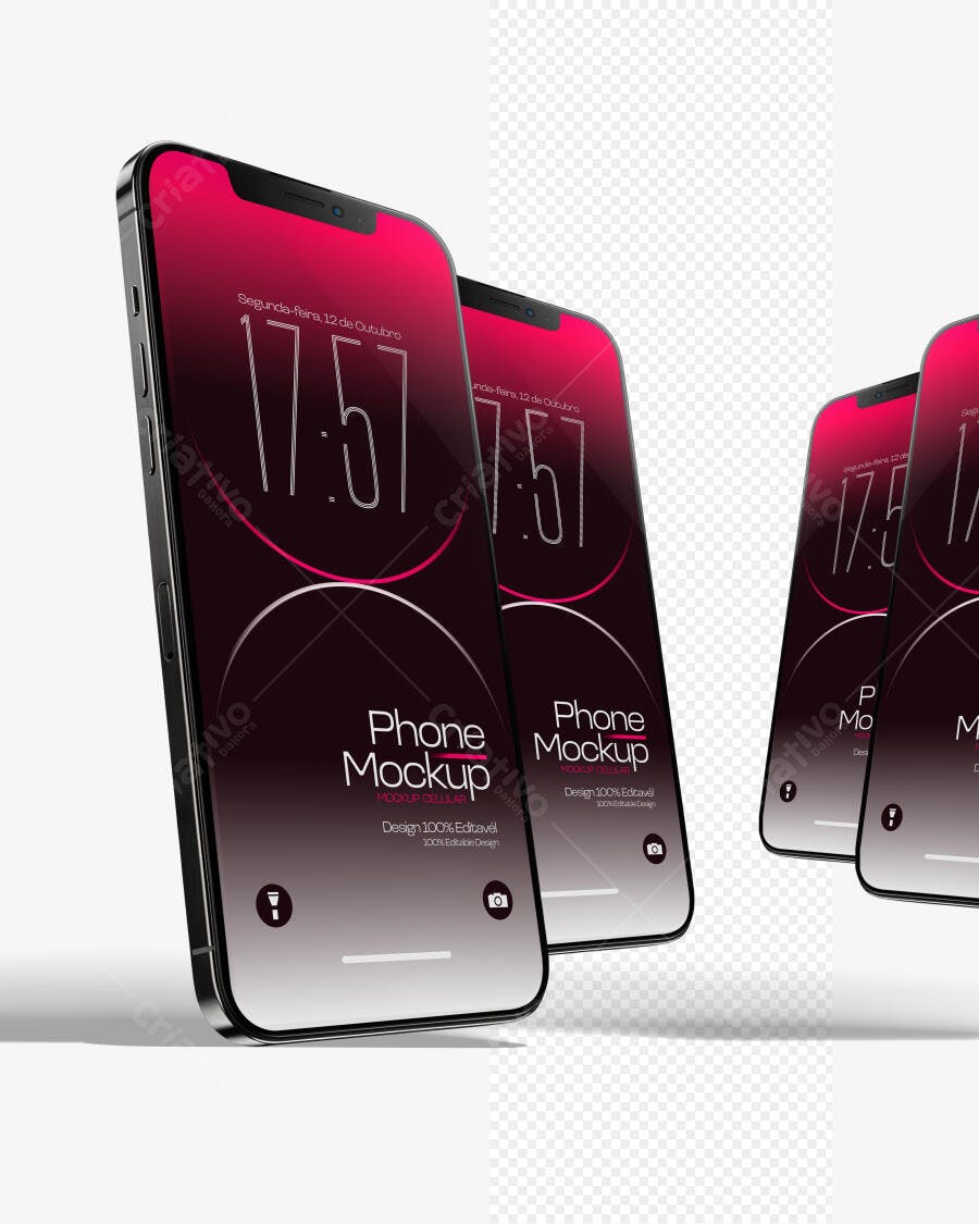 Mockup Celular Moderno com Fundo Degradê Editável