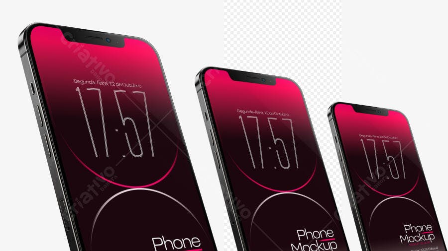 Mockup Smartphone Moderno Rosa Degradê Editável