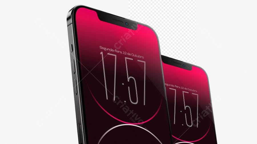 Mockup Celular Moderno Rosa Metal Editável
