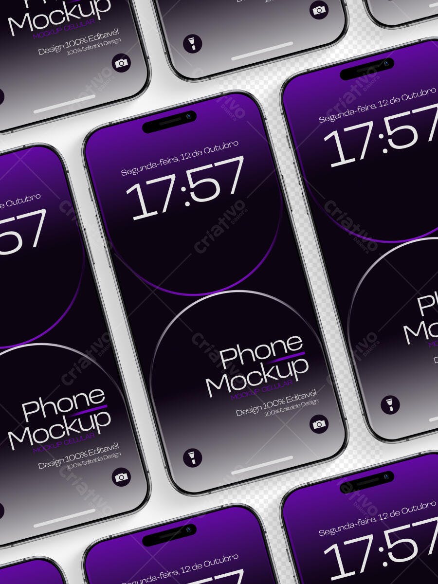 Mockup Celular Moderno Tela Brilhante Editável