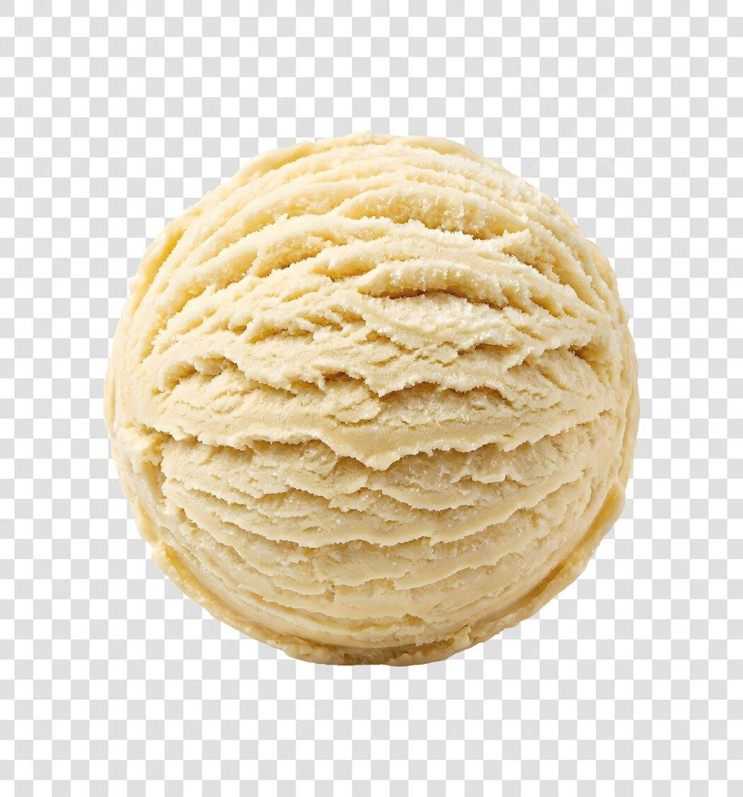 Foto Recortada Bola Sorvete Baunilha PNG Fundo Transparente