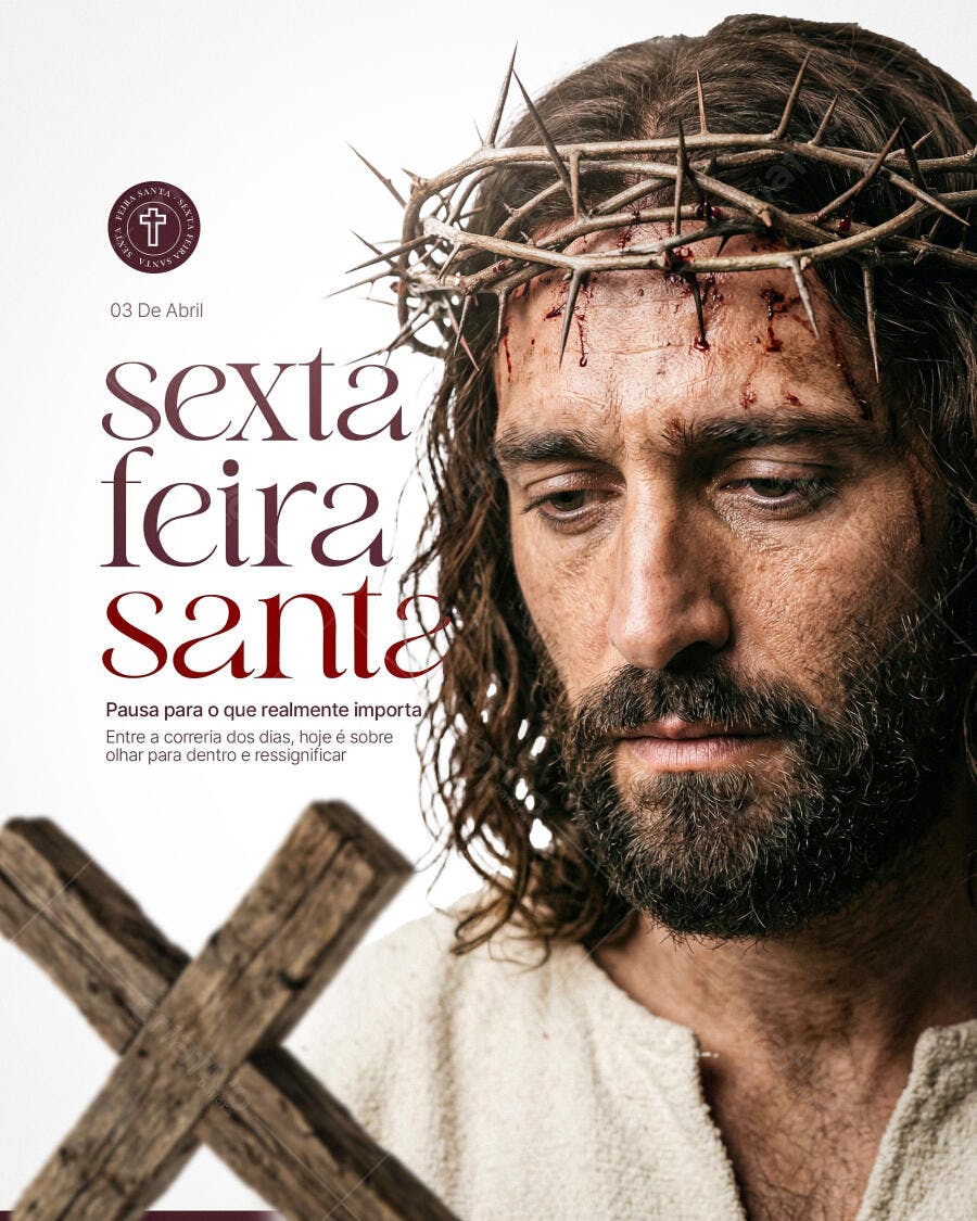 Post Instagram Sexta-feira Santa Páscoa PSD Editável