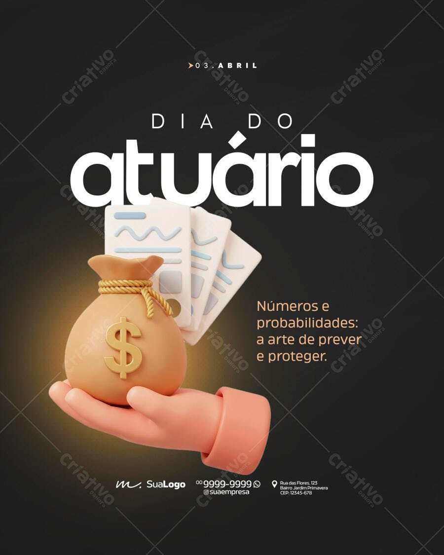 Post Dia do Atuário 03 de Abril Atuarial PSD Editável