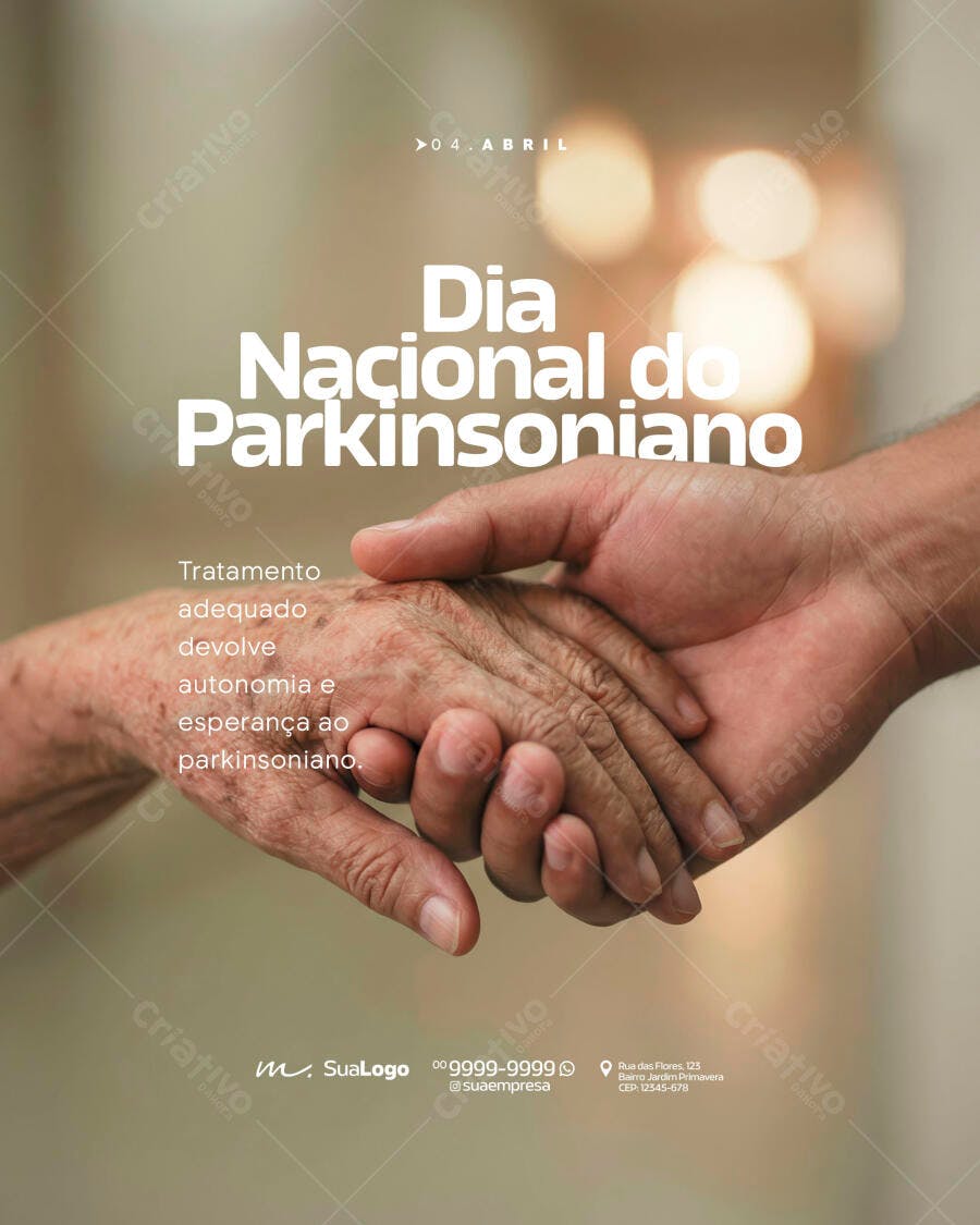 Flyer Dia Nacional do Parkinsoniano 04 de Abril PSD Editável