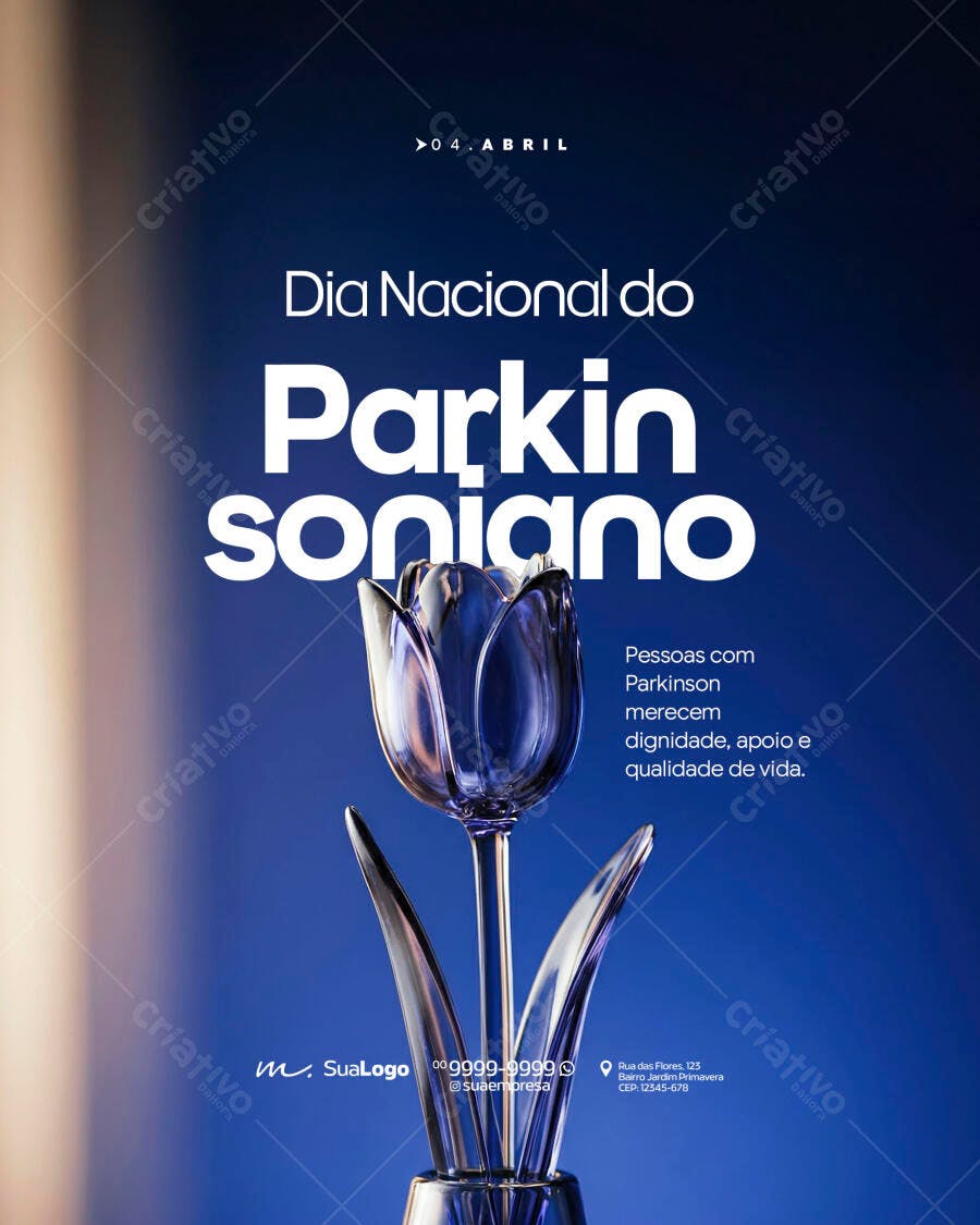 Social Media Dia Nacional do Parkinson 04 de Abril PSD Editável