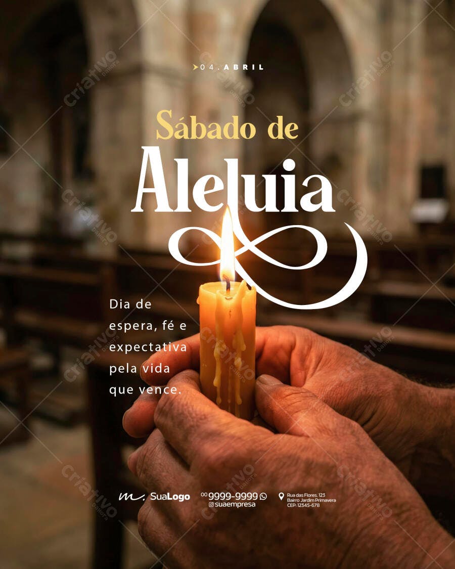 Post Sábado de Aleluia Igreja PSD Editável