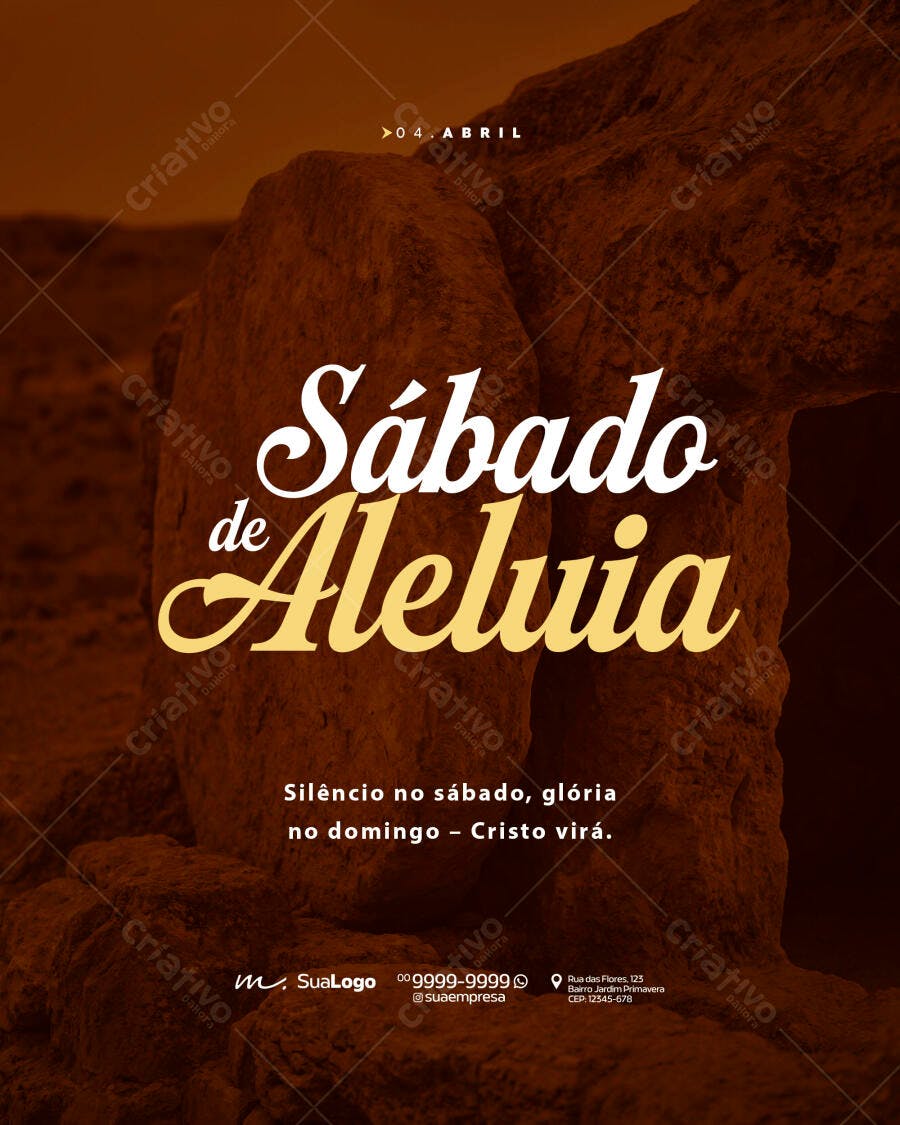 Sábado de Aleluia Igreja PSD Editável