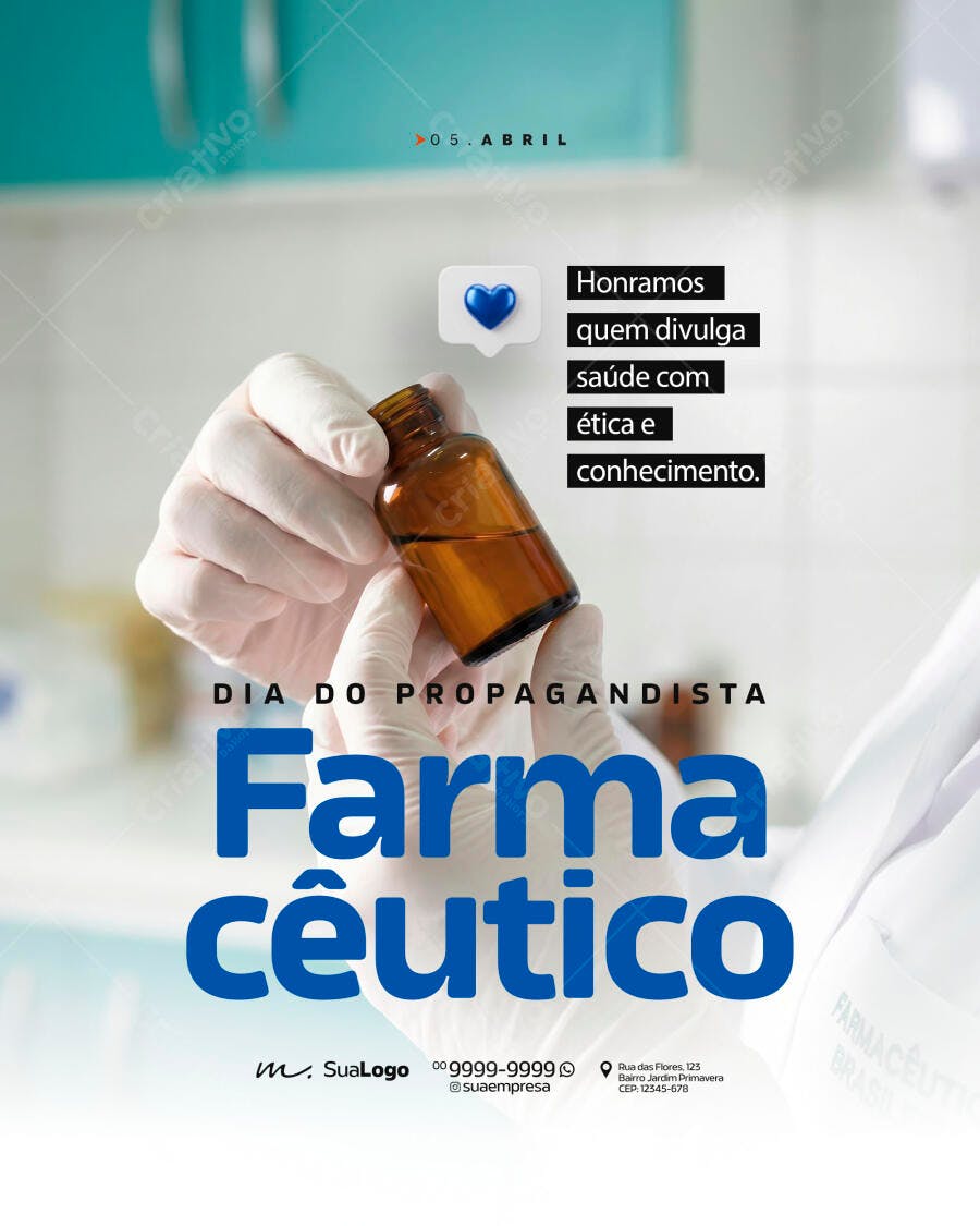 Post Instagram Dia do Farmacêutico PSD Editável