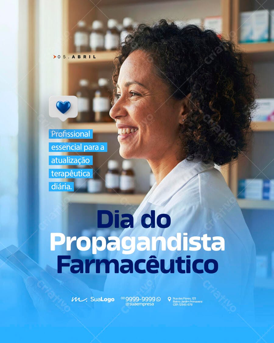 Post Instagram Dia do Propagandista Farmacêutico PSD Editável