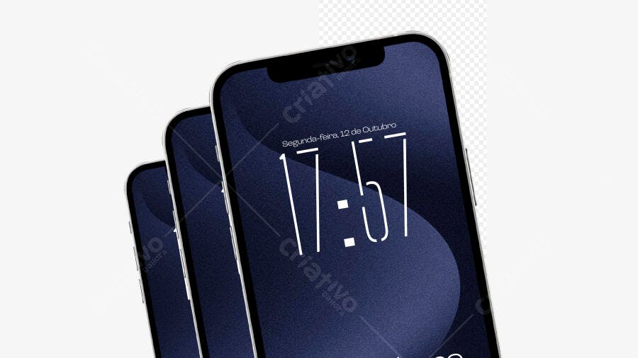 Mockup iPhone 13 Pro Max Tela Celular Fundo Branco Editável