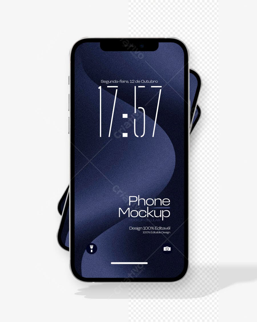 Mockup Celular Smartphone Moderno Fundo Branco Editável