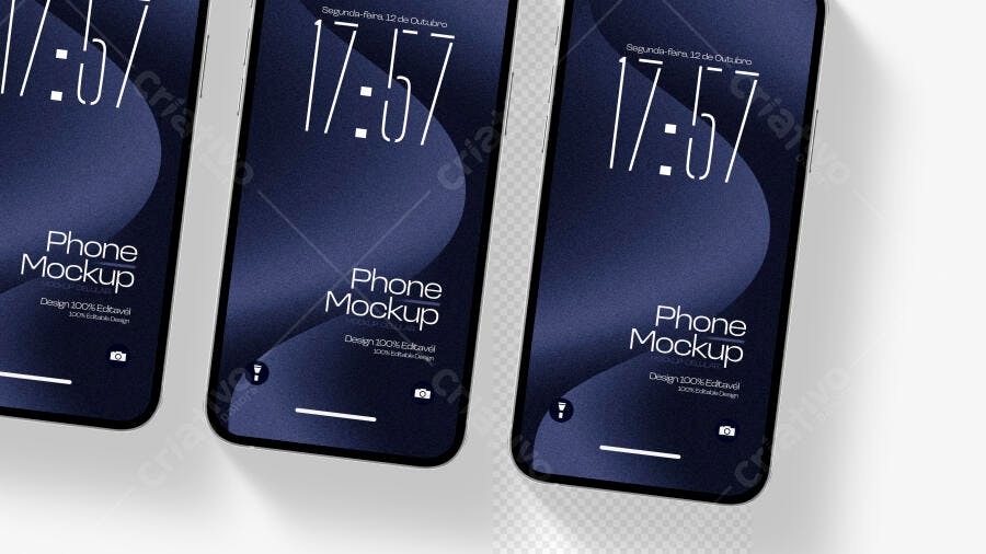 Mockup Celular Smartphone Fundo Branco Minimalista Editável