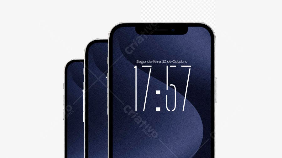 Mockup iPhone 15 Pro Max Fundo Branco Perspectiva Editável