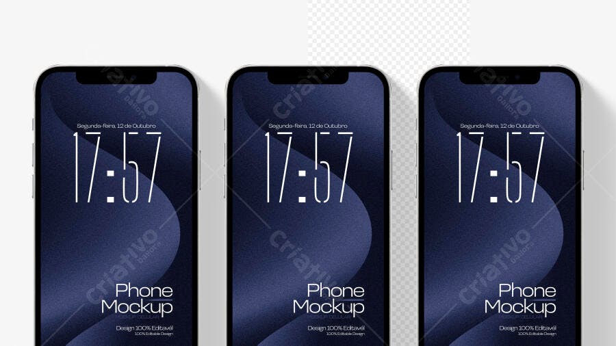 Mockup Celular Smartphone Tela Fundo Branco Vertical Editável