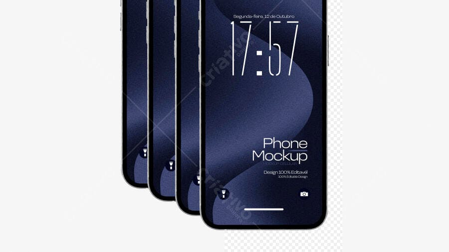Mockup Celular Smartphone Moderno Fundo Branco Editável
