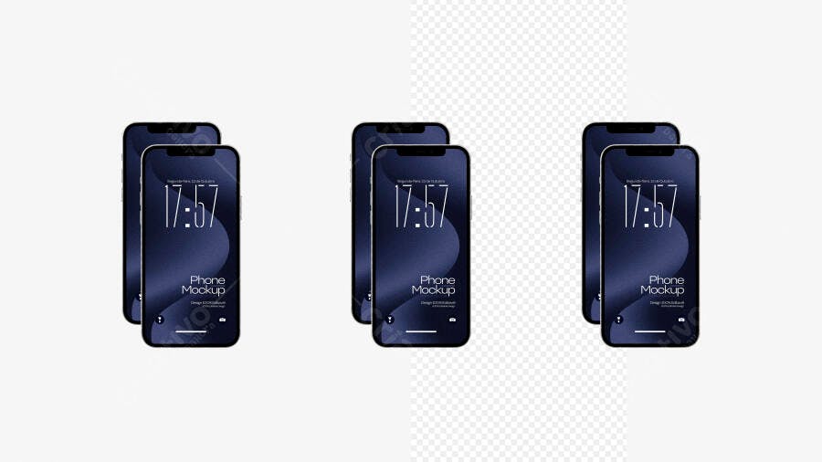 Mockup Celular iPhone Tela Frontal Fundo Branco Editável