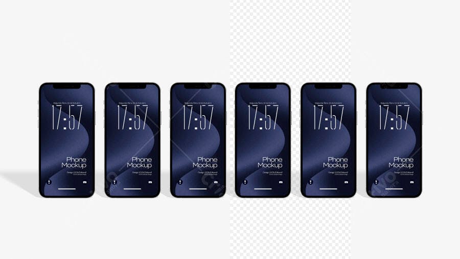 Mockup Celular iPhone Tela Vertical Fundo Branco Editável