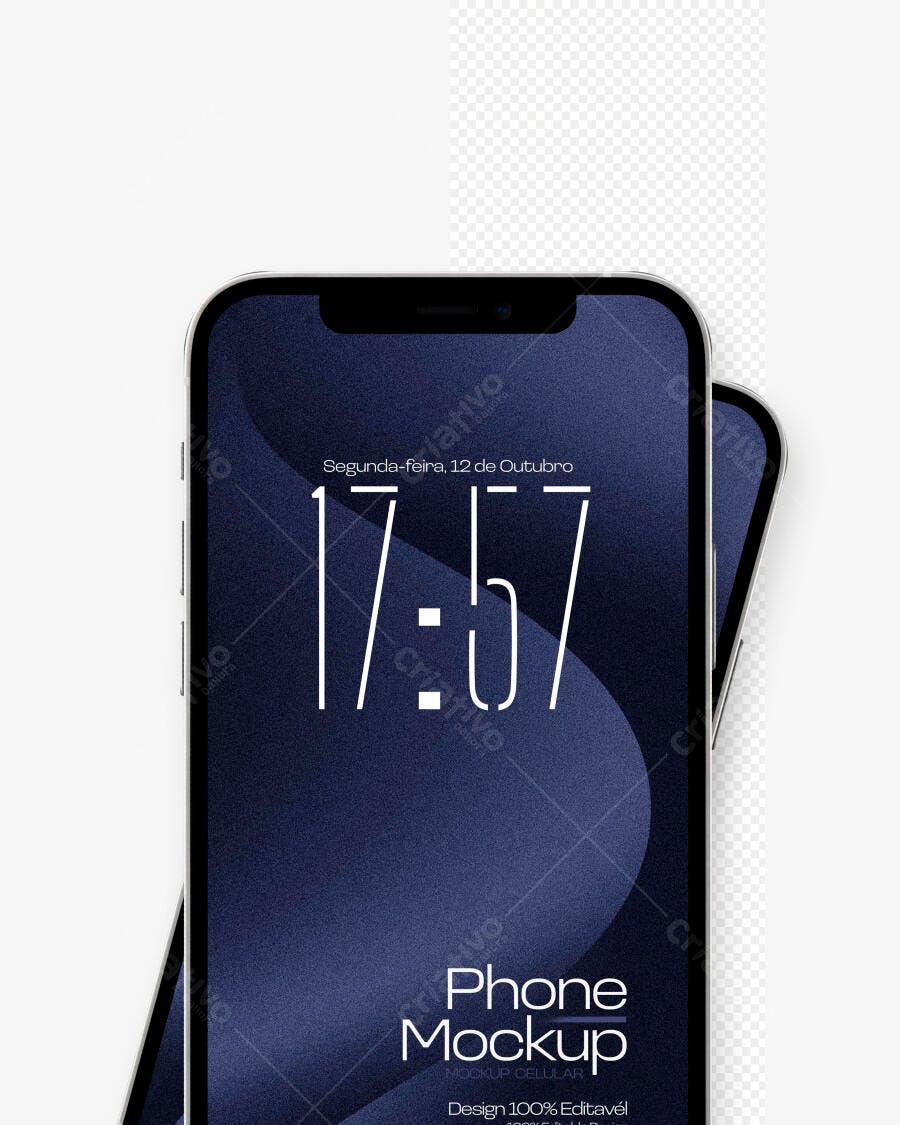 Mockup Celular Smartphone Moderno Fundo Transparente Editável