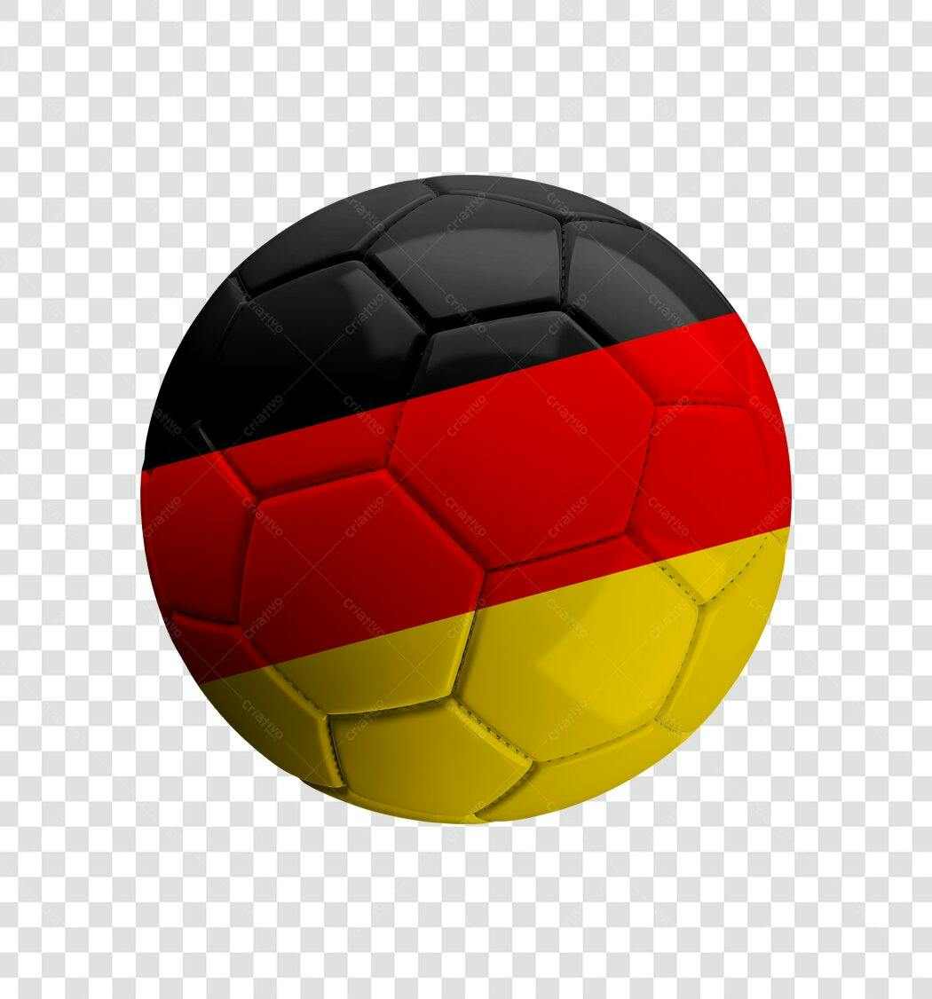 Elemento 3D Bola Futebol Alemanha PNG Fundo Transparente