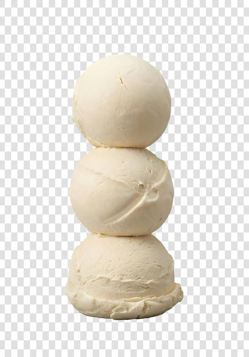 Foto Recortada Bolas Sorvete Creme Empilhadas PNG Fundo Transparente