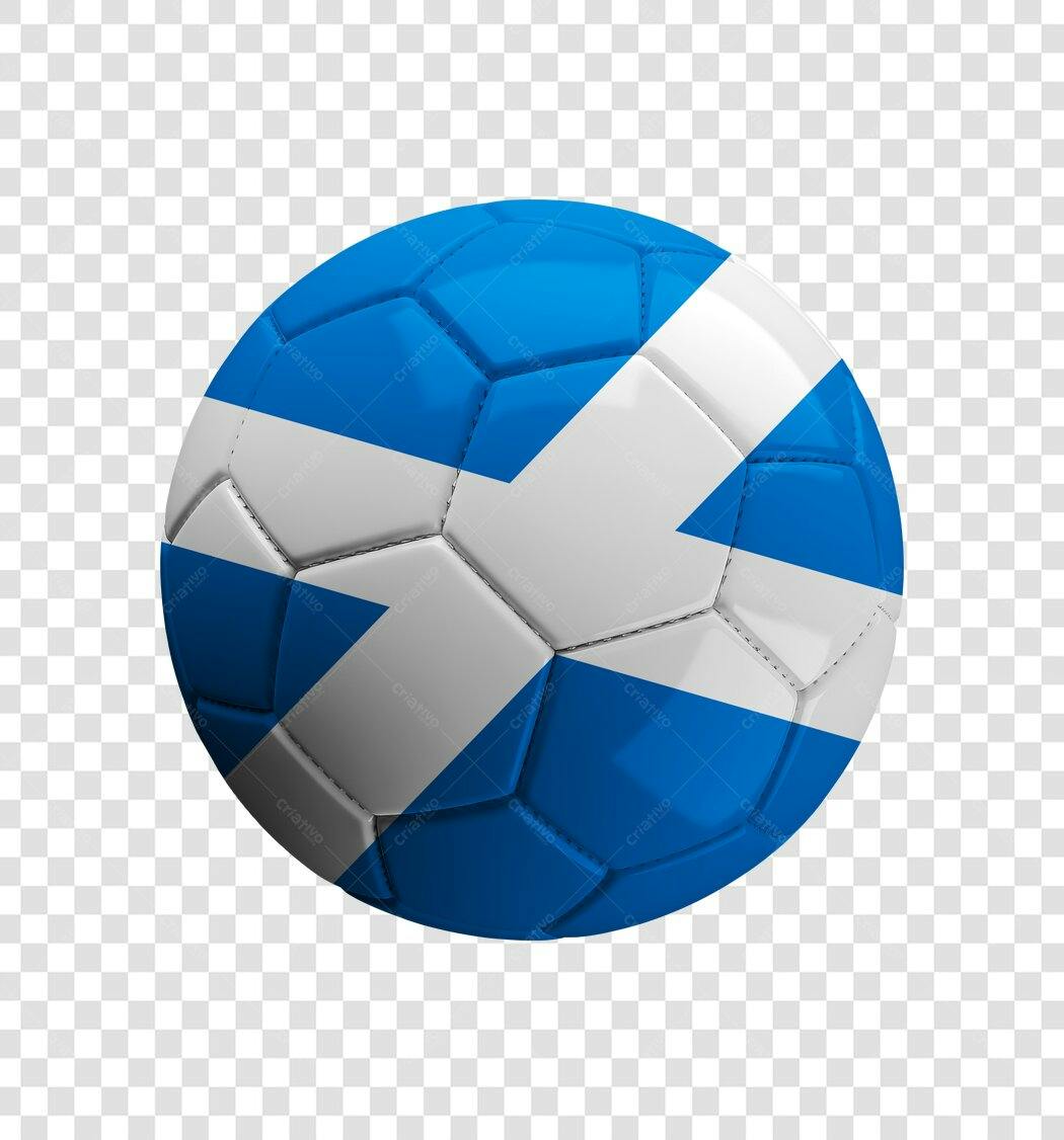 Elemento 3D Bola Futebol Escócia Bandeira PNG Fundo Transparente
