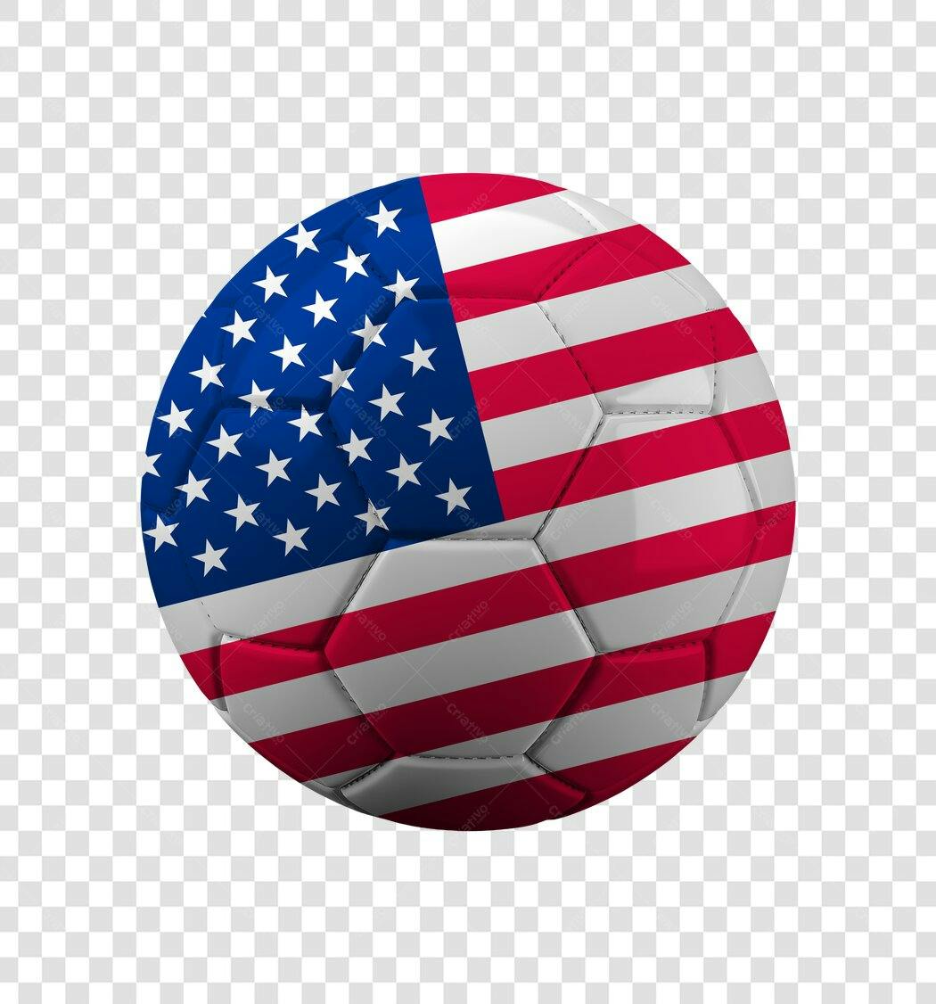 Bola Futebol Bandeira EUA PNG Fundo Transparente