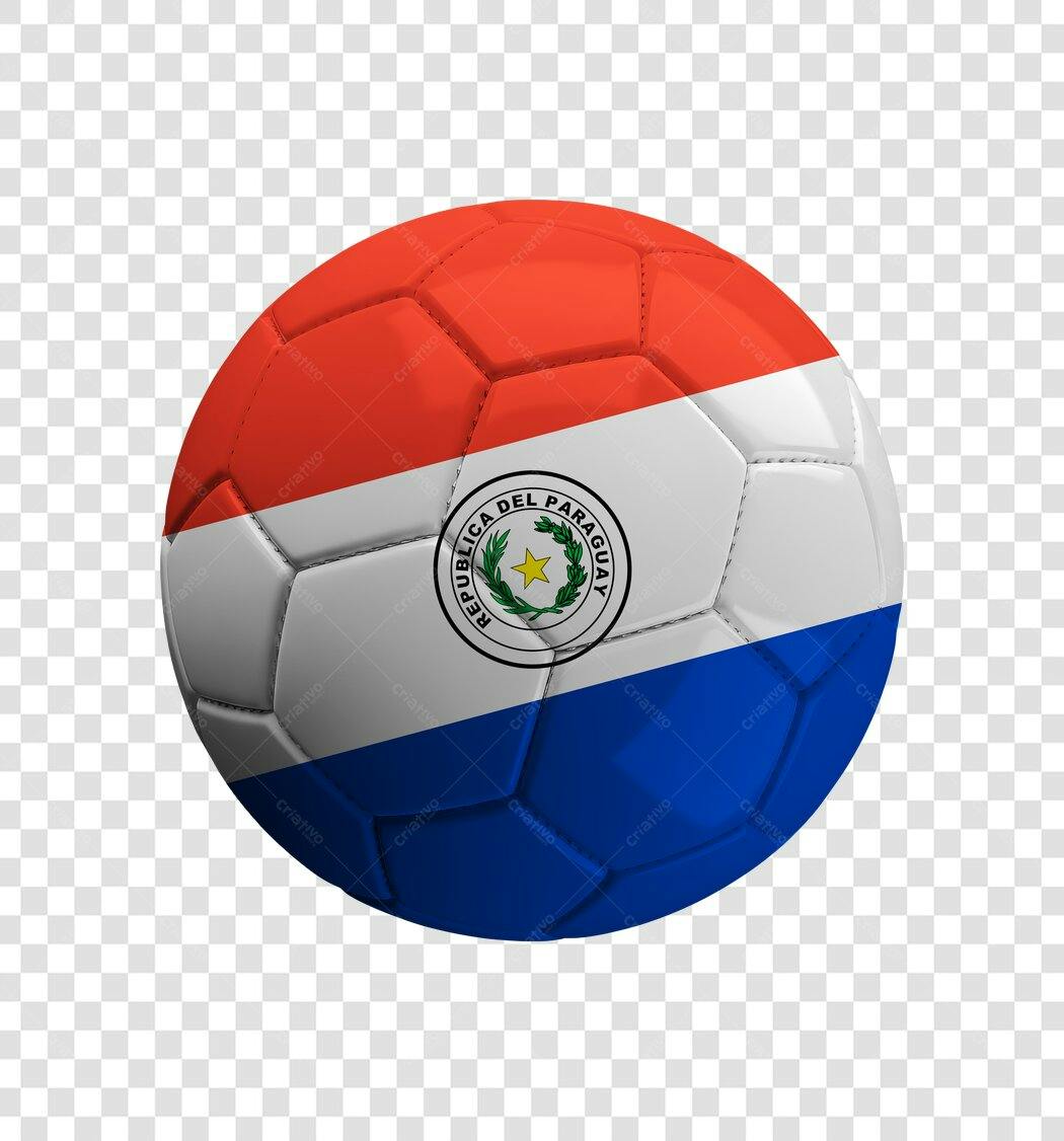 Bola de Futebol bandeira Paraguai PNG Fundo Transparente