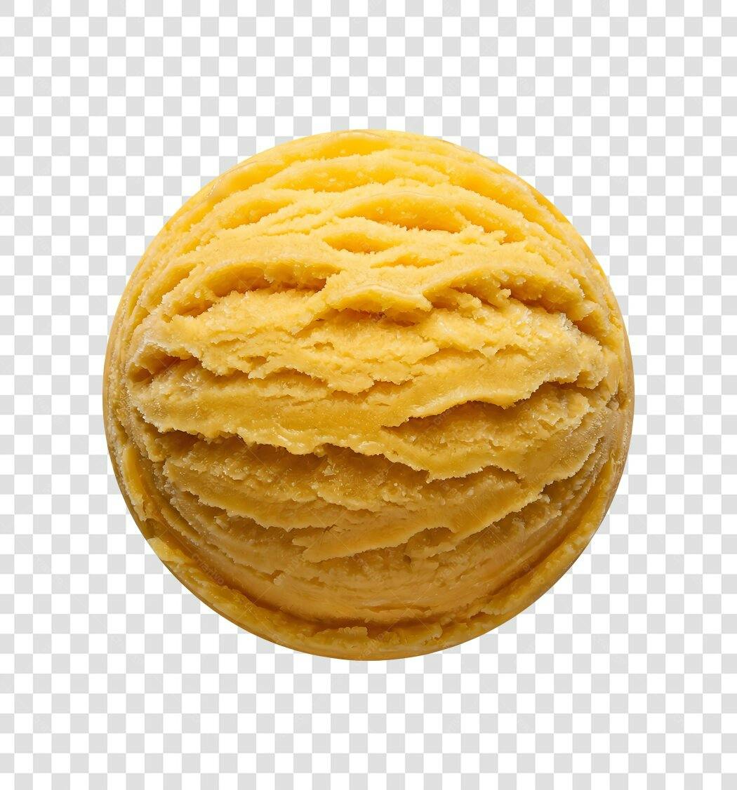 Foto Recortada Bola Sorvete Amarelo PNG Fundo Transparente