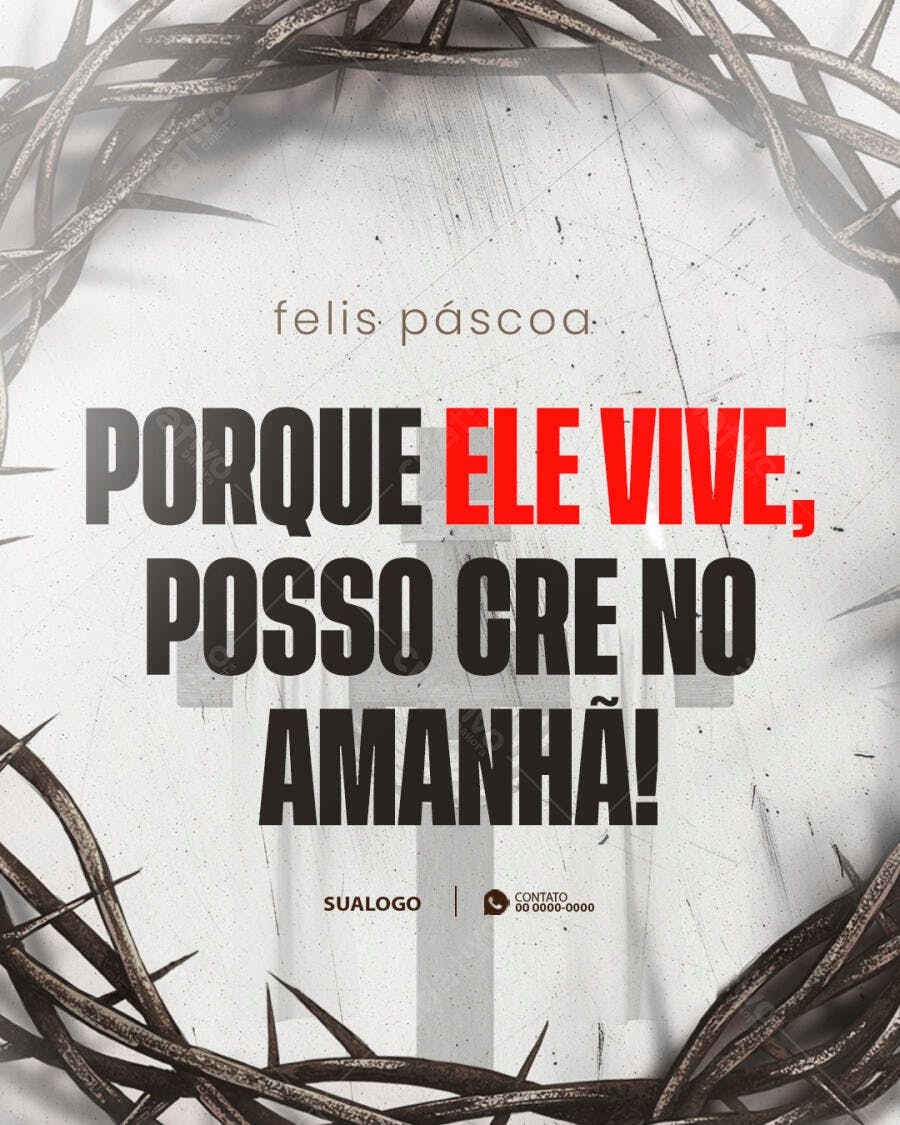 Post Páscoa Cristã Coroa de Espinhos PSD Editável