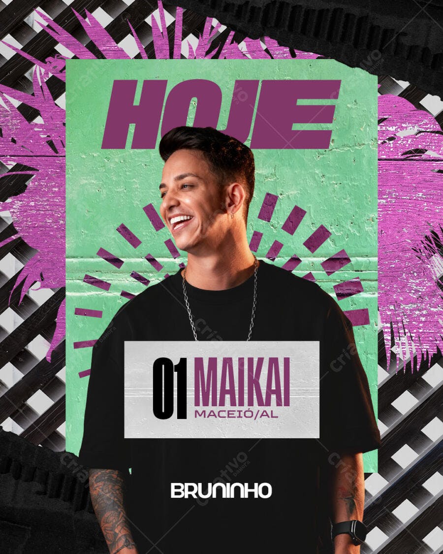Post Instagram Show Música Evento Hoje PSD Editável