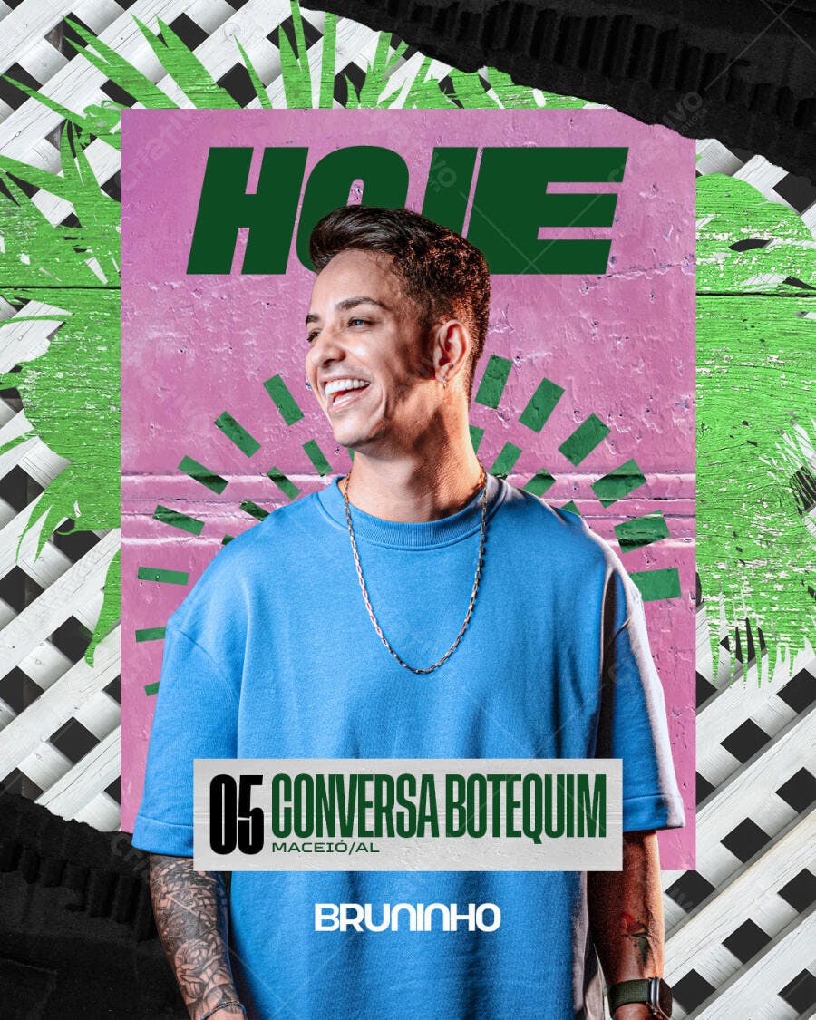 Flyer Show Música Sertaneja Conversa Botequim PSD Editável
