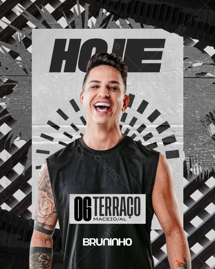 Flyer Show Evento Musical Bruninho PSD Editável