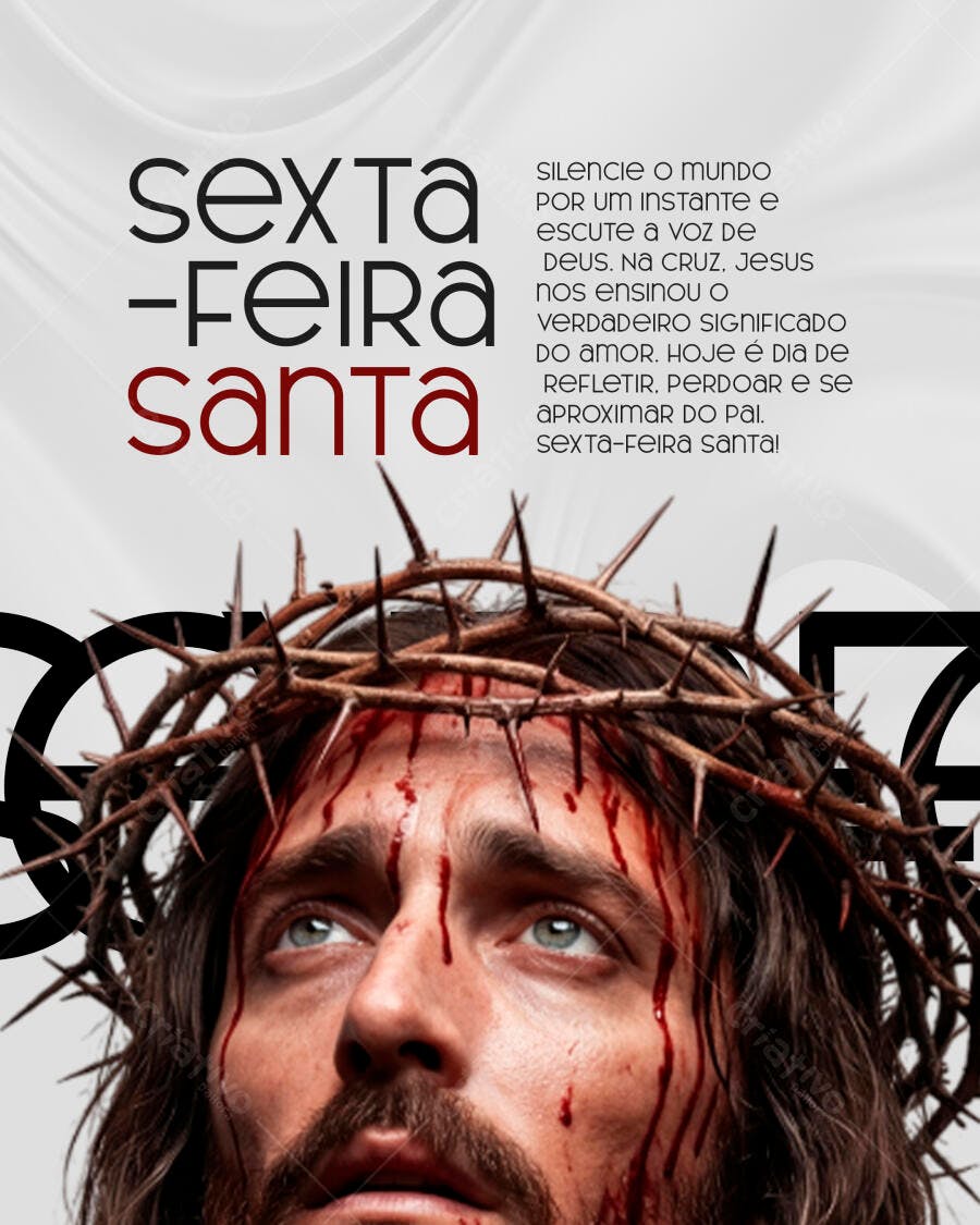 Post Sexta-feira Santa Páscoa Religioso PSD Editável