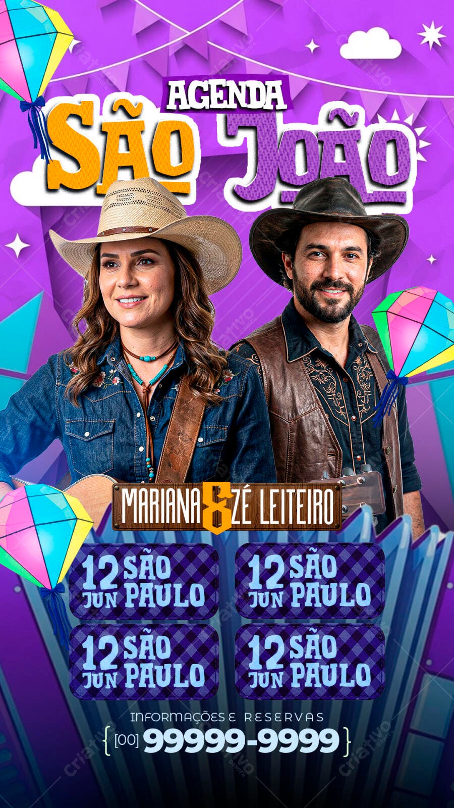 Agenda São João Festa Junina Show PSD Editável
