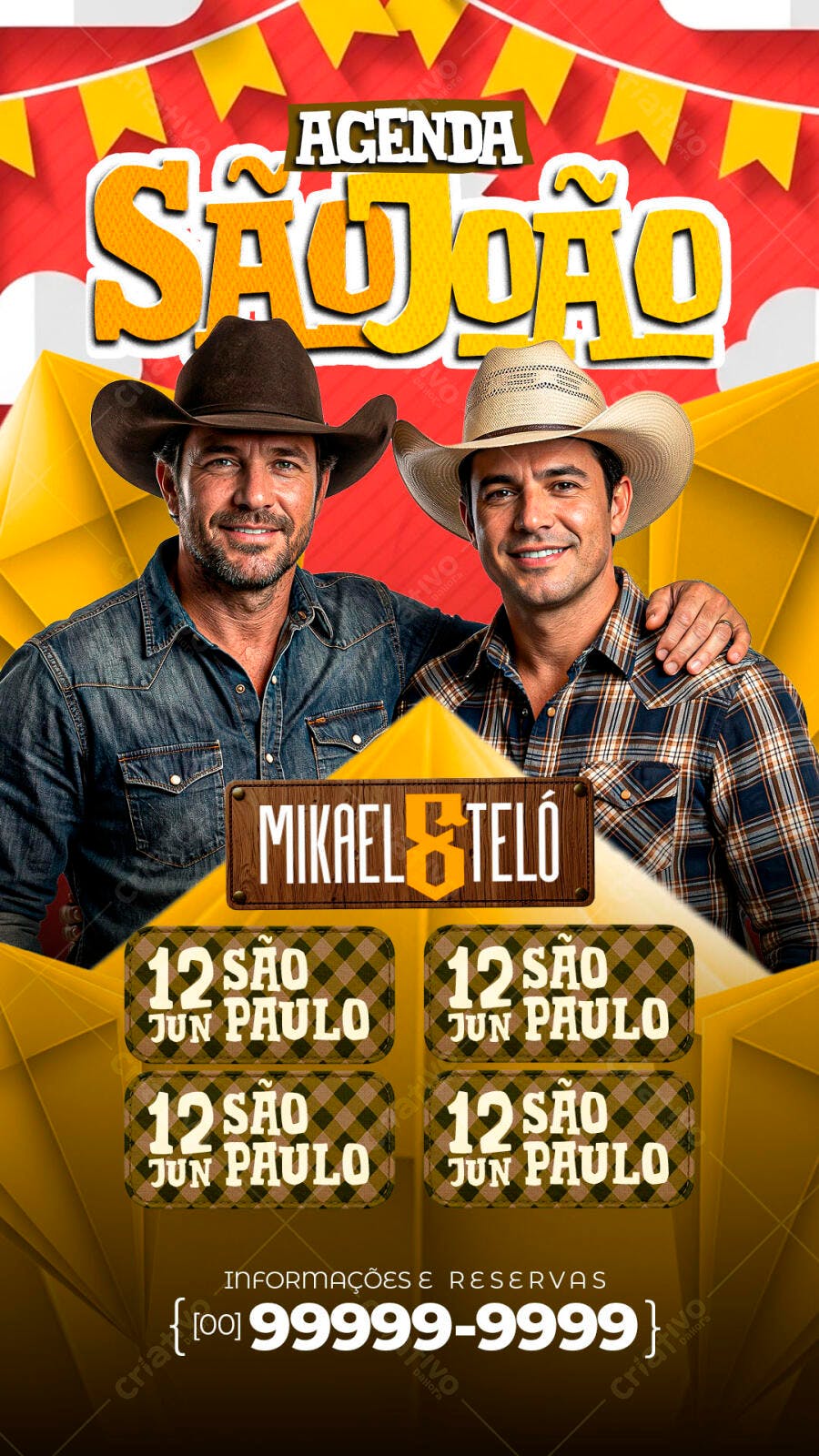Story Instagram Agenda São João Festa Junina PSD Editável