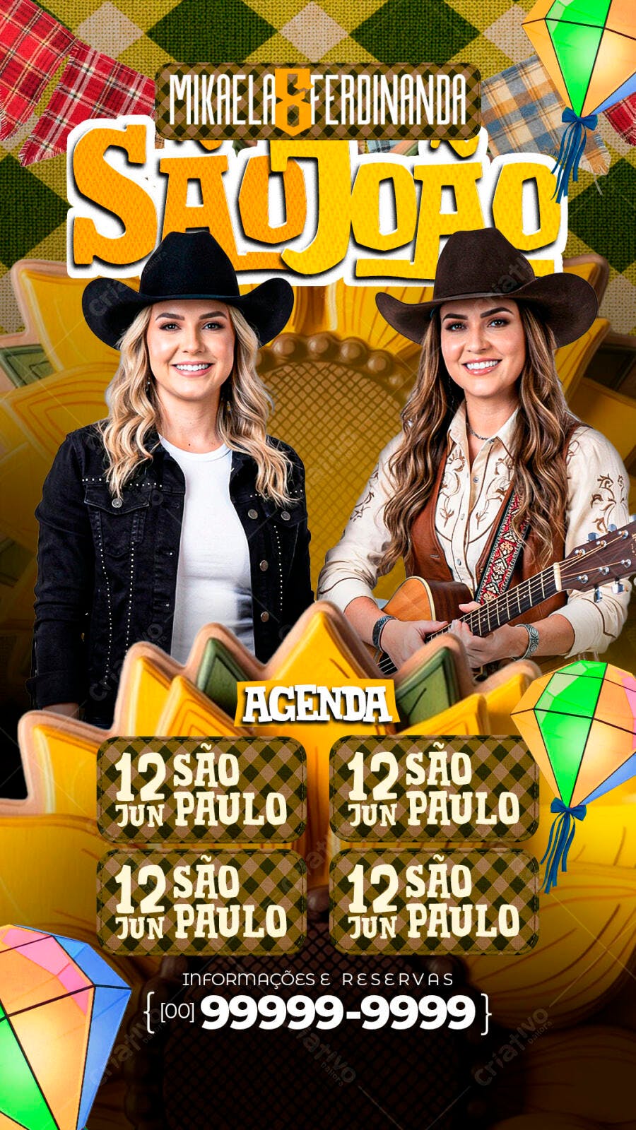 Post Instagram São João Festa Junina Sertanejo PSD Editável
