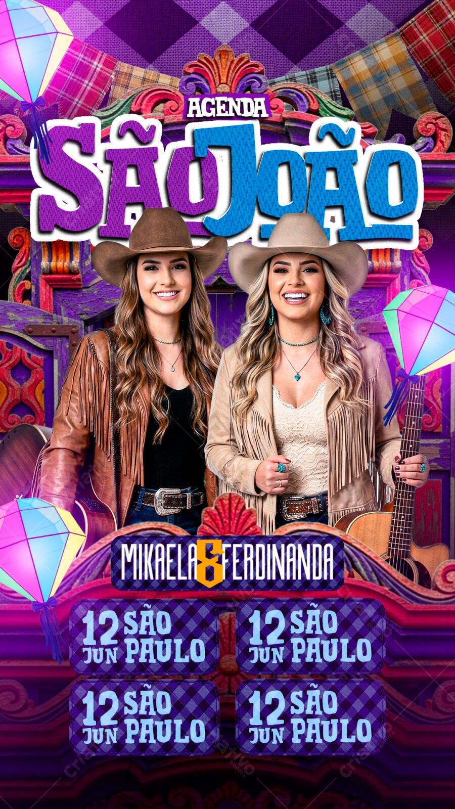 Story Instagram Agenda São João Festa Junina PSD Editável