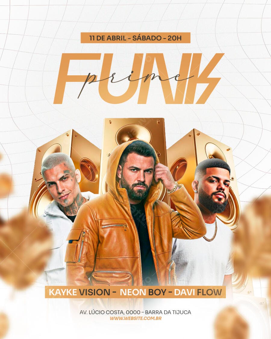 Flyer Festa Funk Prime Evento Balada PSD Editável