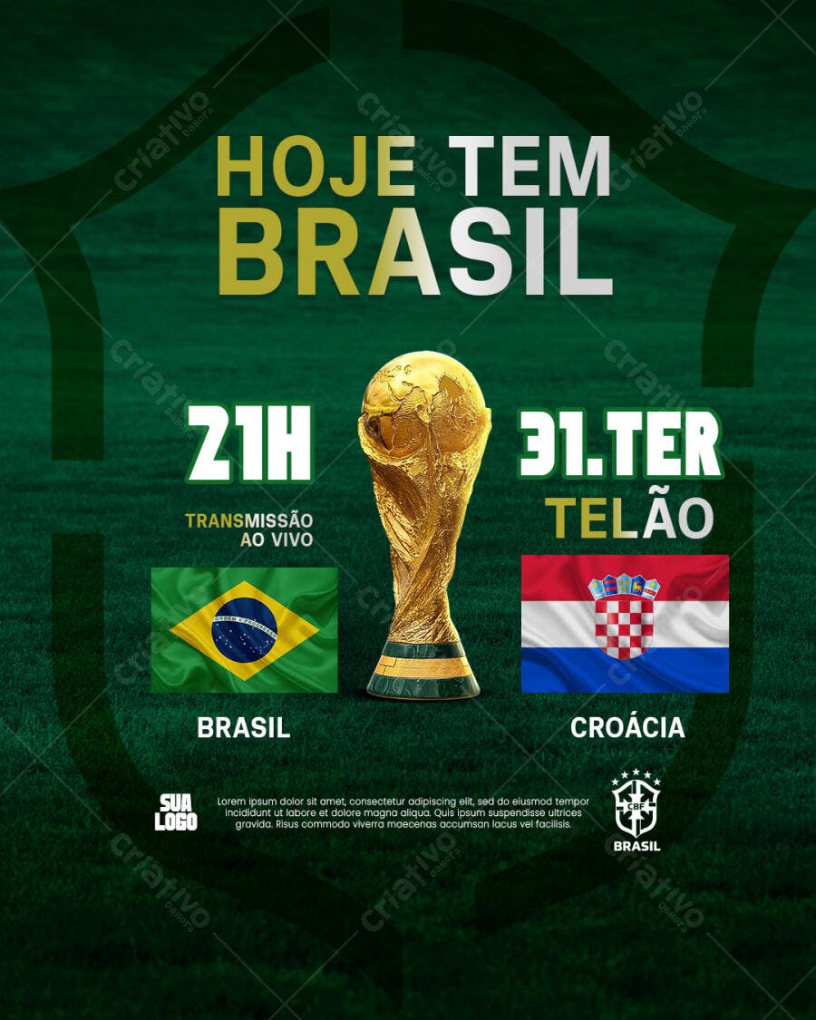 Post Instagram Copa do Mundo Brasil PSD Editável