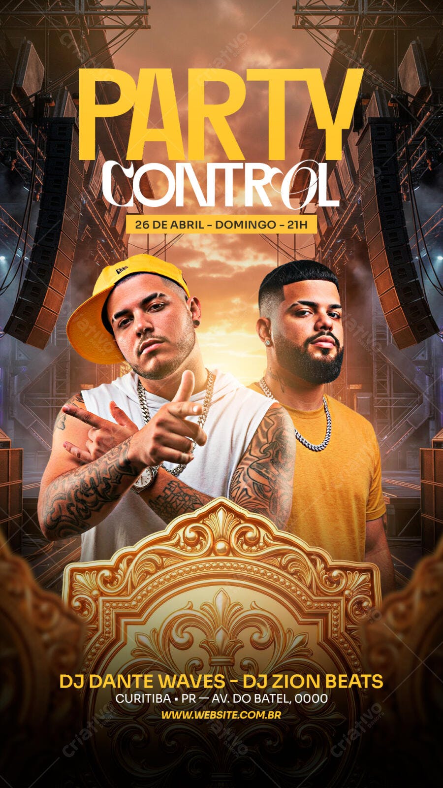Flyer Festa Balada Party Control PSD Editável