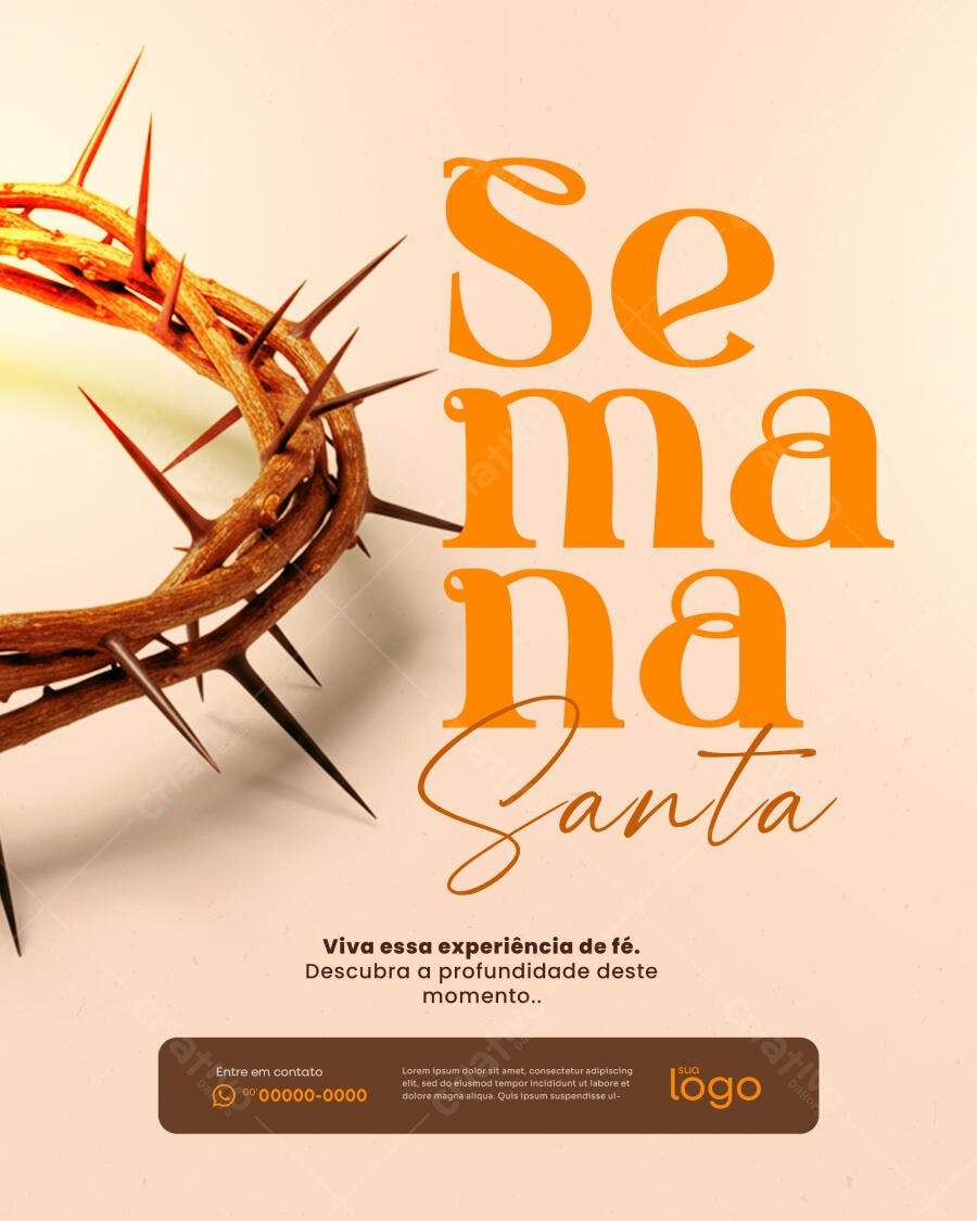 Post Instagram Semana Santa Coroa de Espinhos PSD Editável