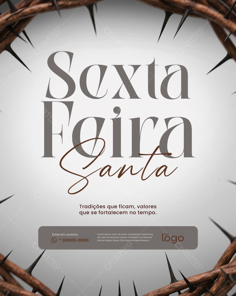 Post Instagram Sexta-feira Santa Páscoa PSD Editável