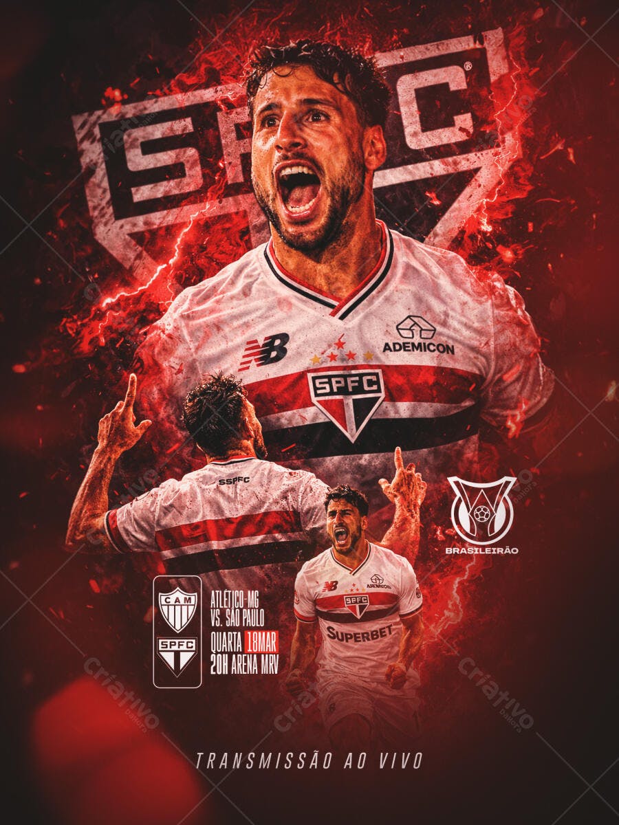 Post Instagram Futebol São Paulo FC PSD Editável