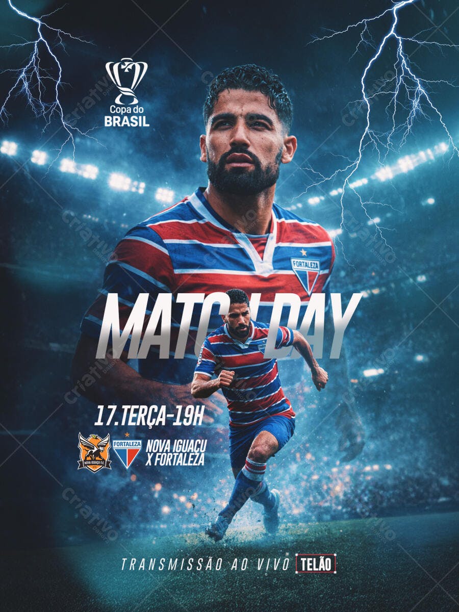 Post Futebol Copa do Brasil Match Day PSD Editável