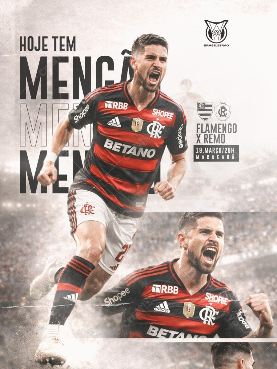 Post Instagram Flamengo x Remo Março PSD Editável