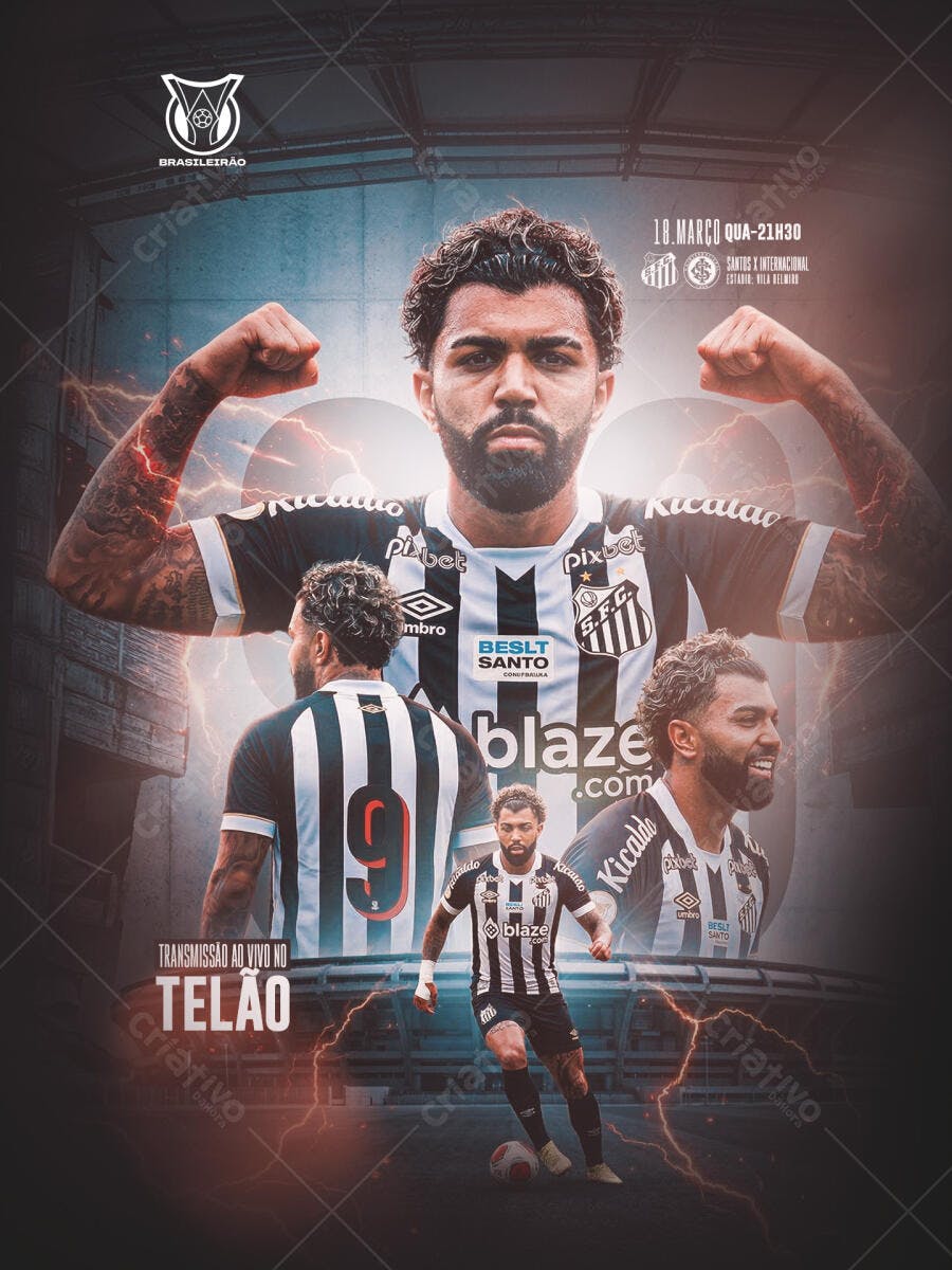 Post Futebol Campeonato Brasileiro PSD Editável