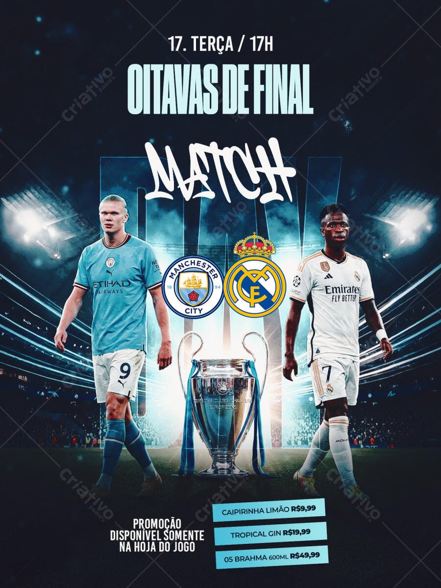 Post Instagram Oitavas de Final Futebol PSD Editável
