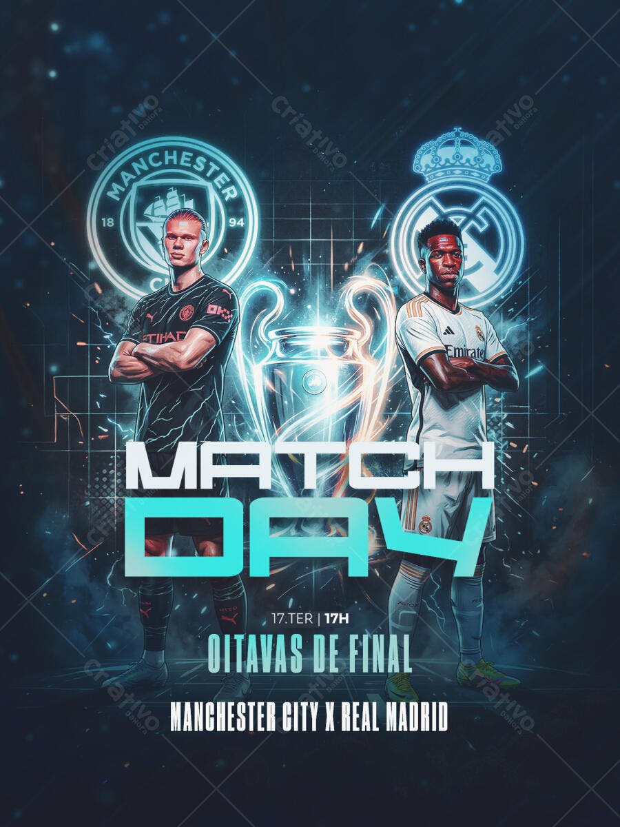 Post Instagram Futebol Match Day Oitavas de Final PSD Editável