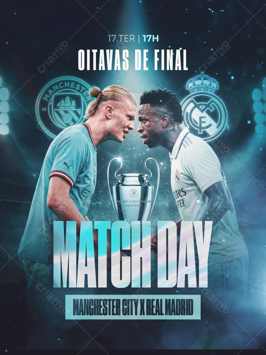 Post Instagram Futebol Oitavas de Final PSD Editável