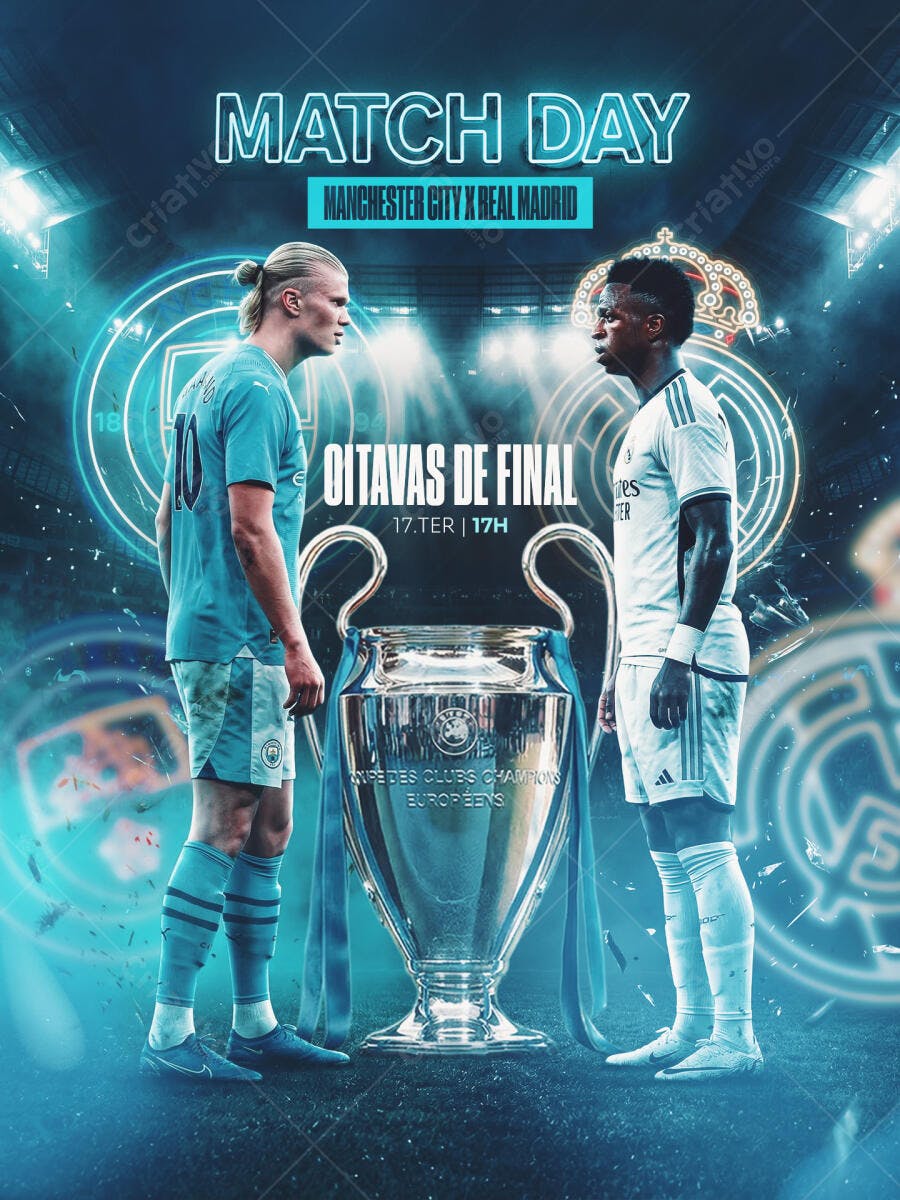Post Instagram Futebol Champions League PSD Editável